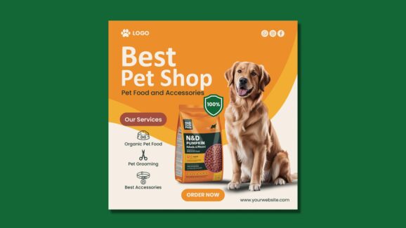 دانلود پست اینستاگرام پت شاپ (PSD لایه باز مخصوص فروشگاه حیوانات خانگی)